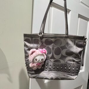 Coach Signature Studded Dark Gray Y2K Tote Shoulder Bag – Vintage